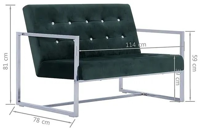 Zgrabna 2-osobowa sofa Aparro - ciemnozielona