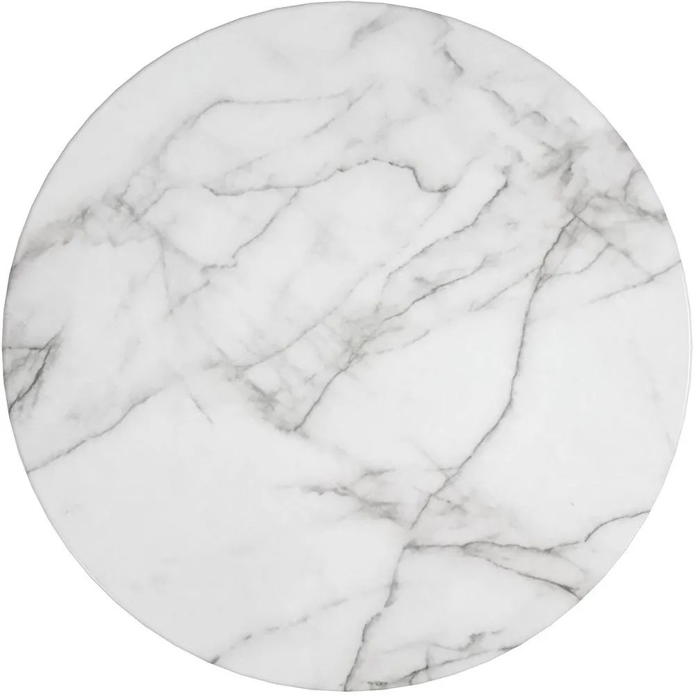Okrągły stolik w biało-złotym kolorze w dekorze marmuru ø 79 cm Gwyneth – CosmoLiving by Cosmopolitan