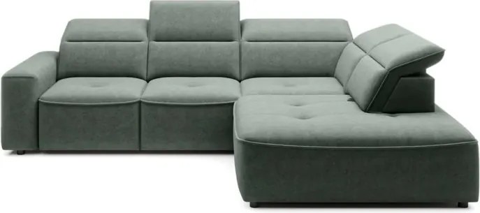 Narożnik COLOMBO L Prawostronny z elektryczną funkcją spania pojemnikiem ELEMENT 11 Zielony WERSAL