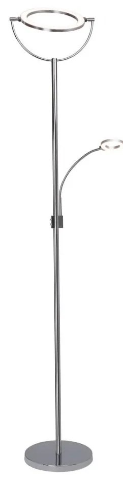 Brilliant - ściemniana lampa podłogowa LED DEMIAN 2xLED/12W/230V chrom błyszczący