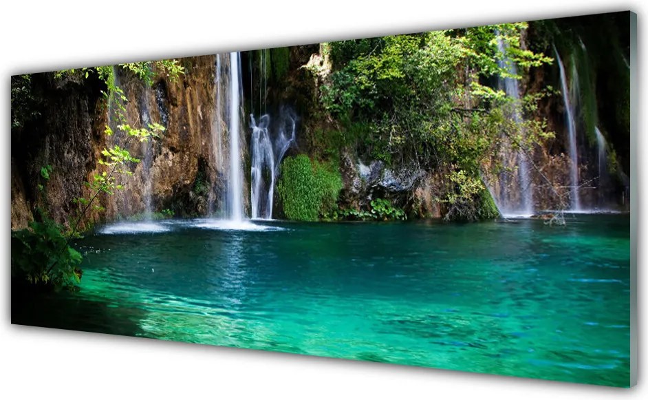 Panel Szklany do Kuchni Krystaliczny Spad Nad Jeziorem