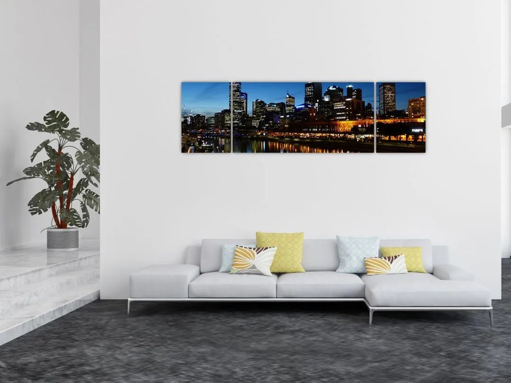 Obraz nocy w Melbourne (170x50 cm)
