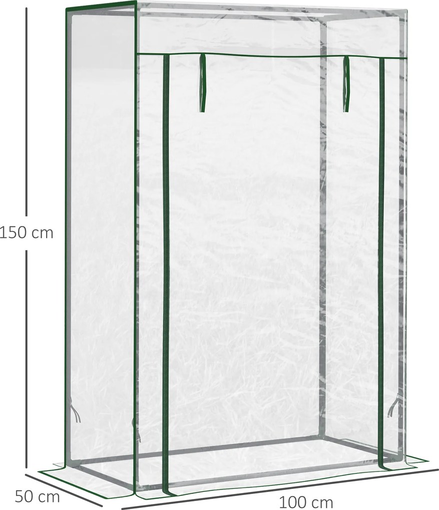 Outsunny szklarnia foliowa przezroczysta Idealna do uprawy roślin 100x50x149cm | Aosom PL