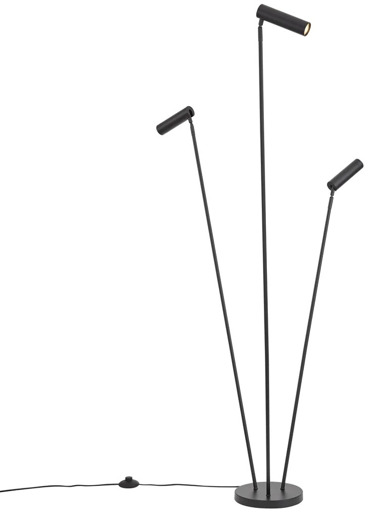 Nowoczesna lampa podłogowa czarna 3-źródła światła GU10 35mm - Thomas