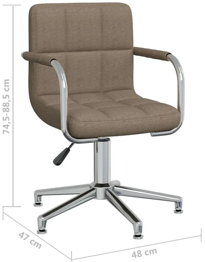 Pikowany fotel biurowy obrotowy bez kółek taupe B7-R59