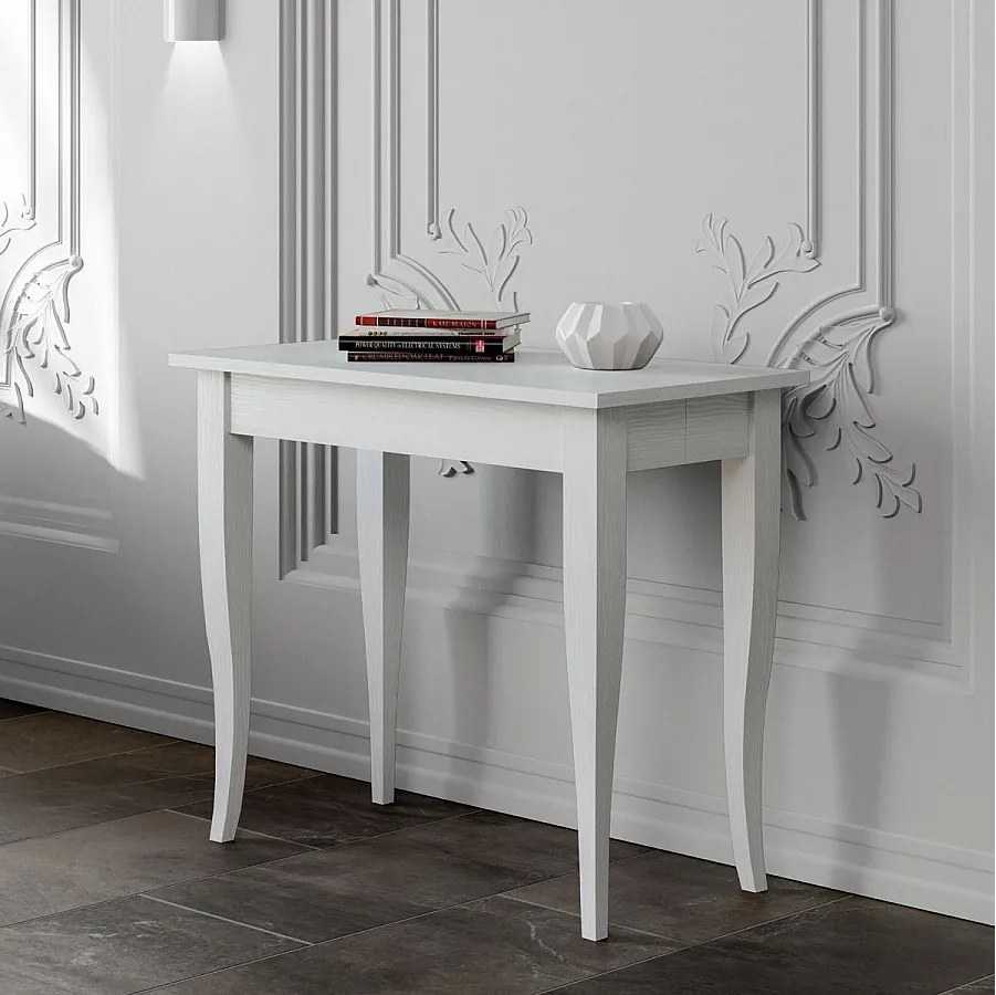 Konsola rozkładana 90x48/308 cm Sciabola Frassino biała
