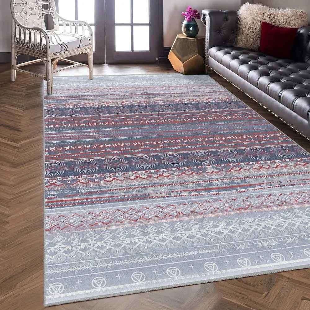 Fioletowo-szary dywan odpowiedni do prania 160x230 cm Vintage Stripe – Mila Home