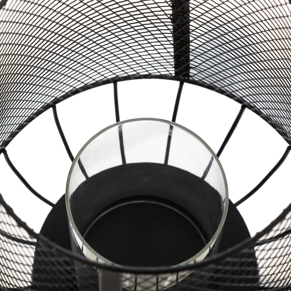 Lampion metalowy ażurowy w stylu lampy naftowej, 43,5 cm