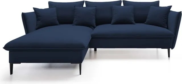 Narożnik GLOSS Lewostronny z funkcją spania, zestaw z poduszkami wolnostojący tkanina RIVIERA 96 Ciemny szary WERSAL