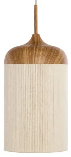 Lampa wisząca w naturalnym kolorze z tekstylnym kloszem ø 16 cm Dania – Light &amp; Living
