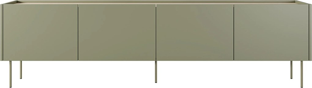 Szafka RTV Desin 220 cm z metalowymi nogami - oliwka / dąb nagano