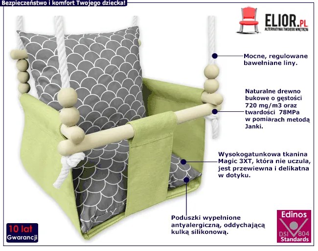 Kubełkowa huśtawka dla dzieci muszelki E3-K17