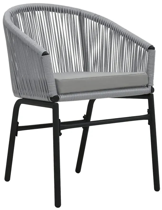 Zestaw 2 rattanowycvh antracytowych krzeseł ogrodowych E3-P14