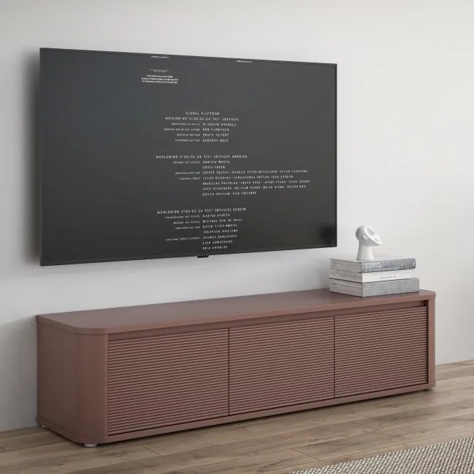 Trzydrzwiowa szafka RTV Breathtaker 170 cm, kolor terakota