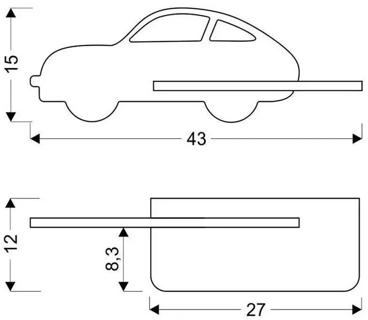 Dziecięca lampka miętowa autko R4-D64