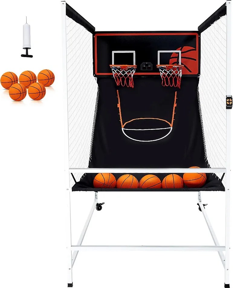 Obręcz do Koszykówki SucceBuy Podwójny Strzał do Gry w Koszykówkę w Pomieszczeniach dla 2 Graczy i 5 Piłek