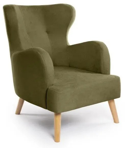Zielony fotel typu uszak Noemye – Bonami Selection