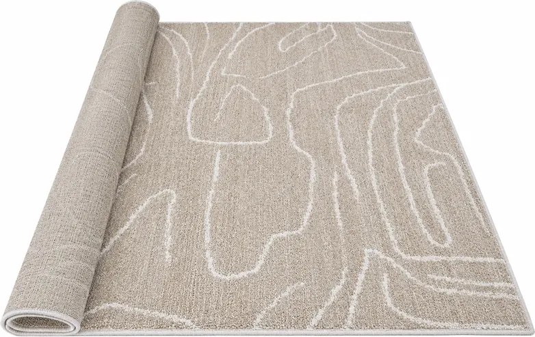 Dywan nowoczesny Fancy 100% poliester beżowy 120 cm x 170 cm