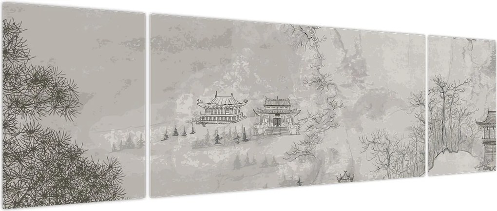 Obraz - Chiński krajobraz (170x50 cm)