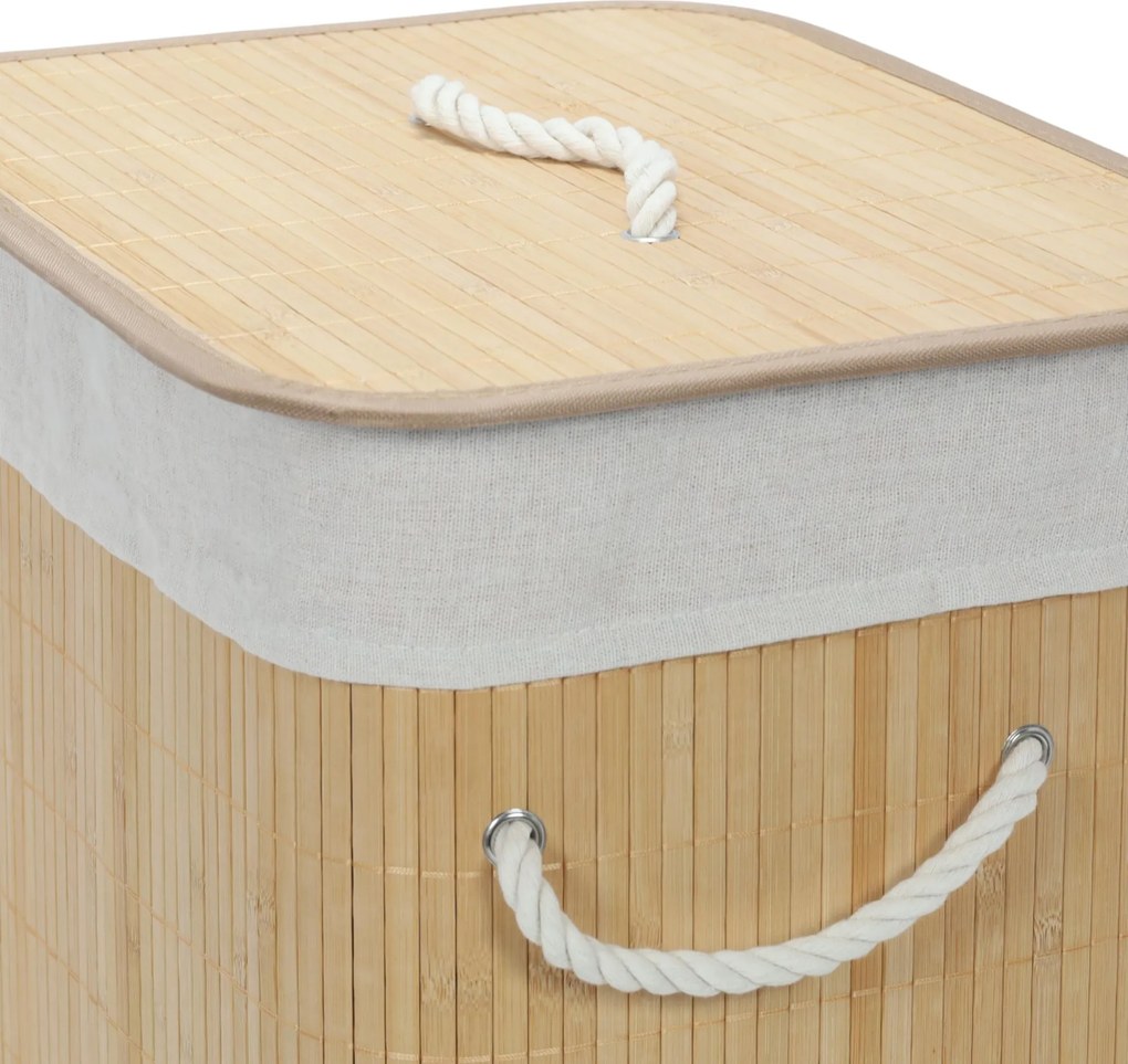 Bambusowy kosz na pranie z wyjmowanym workiem SANA, 60 l