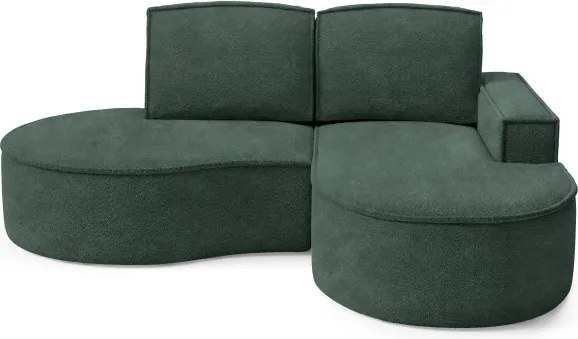 Narożnik MOLLY Prawostronny bez funkcji spania, wolnostojący tkanina ABRIAMO 09 Zielony