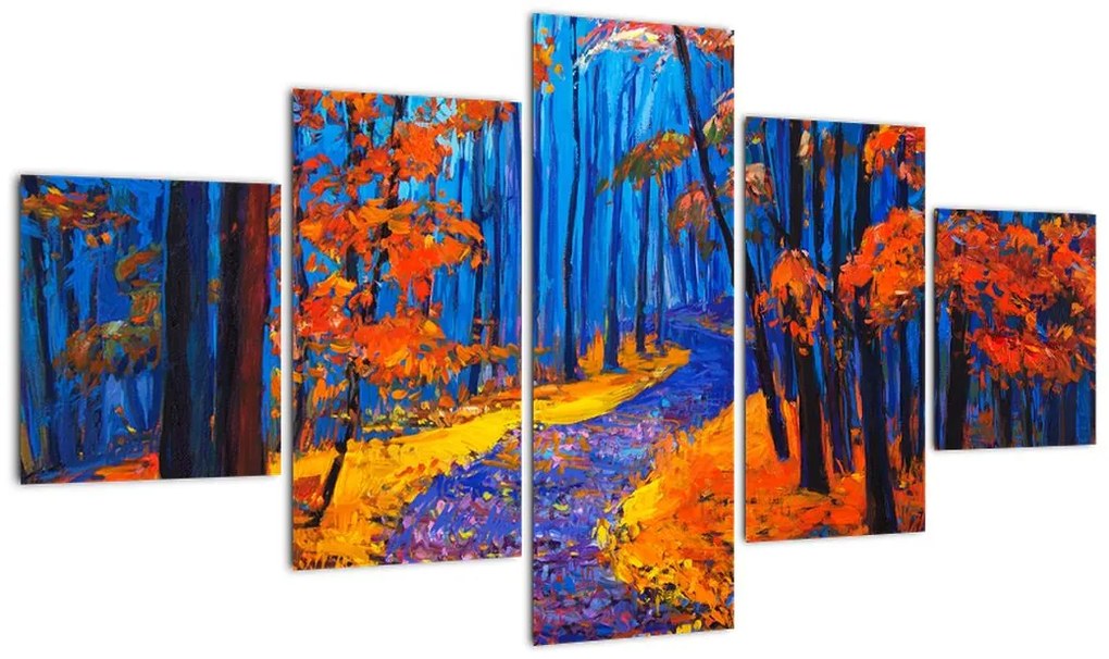 Obraz jesiennego lasu (125x70 cm)