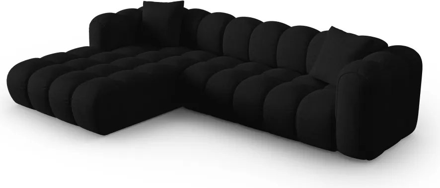 Narożnik 4-osobowy czarny tkanina strukturalna 306x190x70 cm Clotilde od Christian Lacroix
