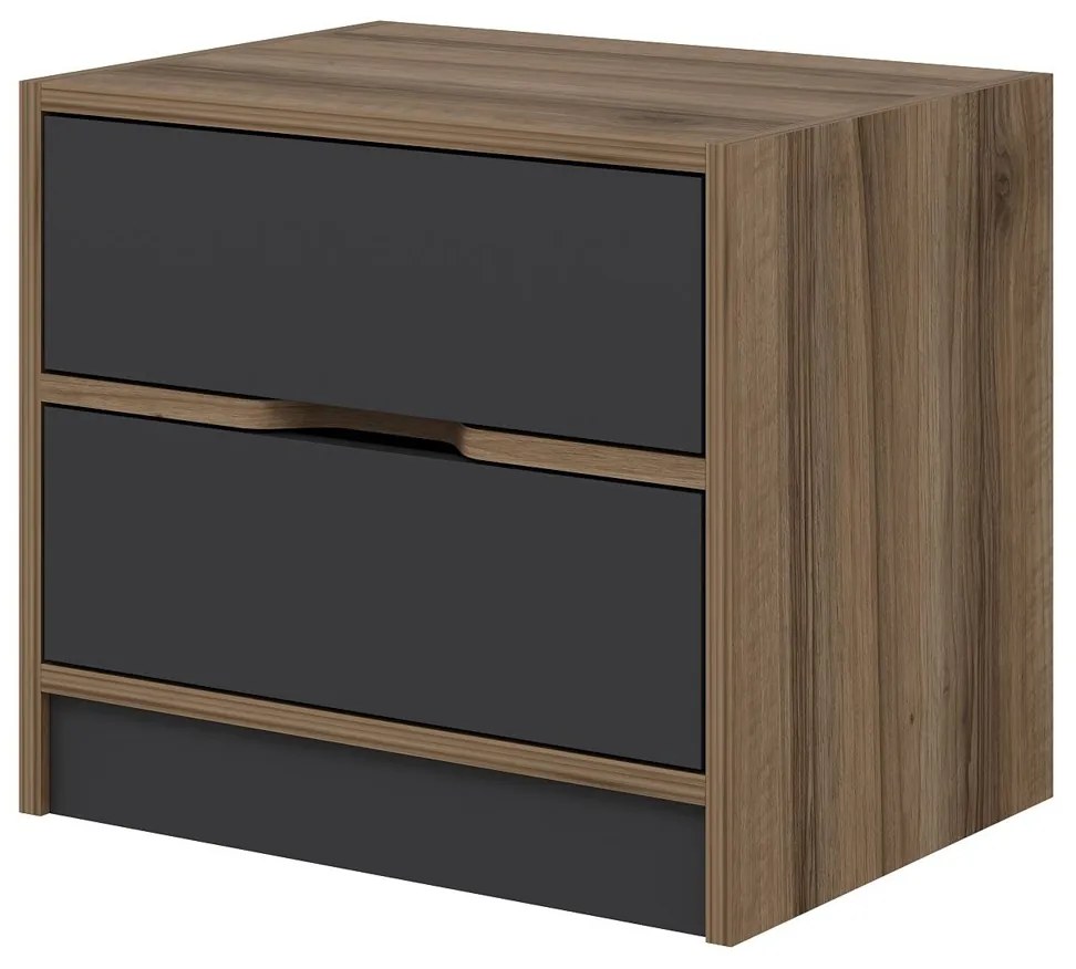 Stolik nocny Elina Walnut Anthracite
