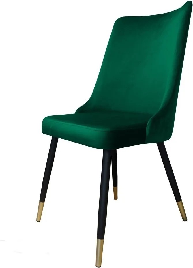 Krzesło Victor tkanina Welur noga metalowa krzesło tapicerowane premium : Kolor nogi - Czano-złota stożek, Kolor tkaniny - VELVET - MG25, Typ siedziska - Siedzisko stałe