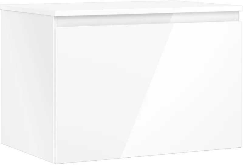 Mexen Orio szafka łazienkowa podumywalkowa 70 cm z blatem, 1 szuflada, biała połysk - 91A10-07047-1-BFC00