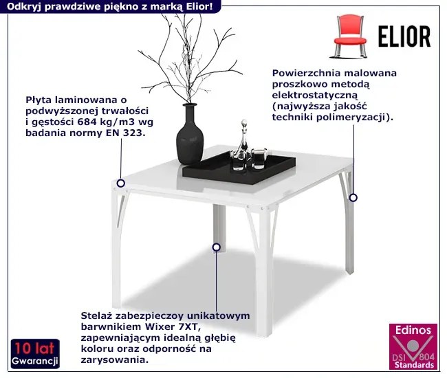 Biały stolik kawowy w połysku N0-B26