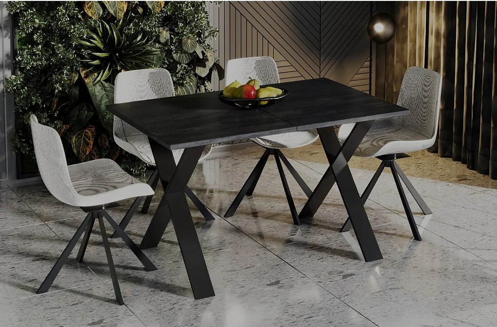 Stół rozkładany X 130(210)x80 beton ciemny