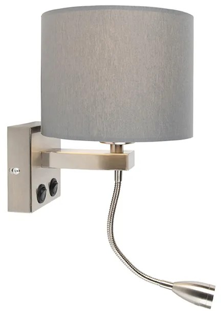 Inteligentna lampa ścienna stal z szarym odcieniem w tym Wifi A60 - Brescia Nowoczesny Oswietlenie wewnetrzne