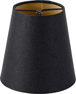 Klosz bawełniany do zaczepiania czarny 12 cm okrągły ze złotym wnętrzem