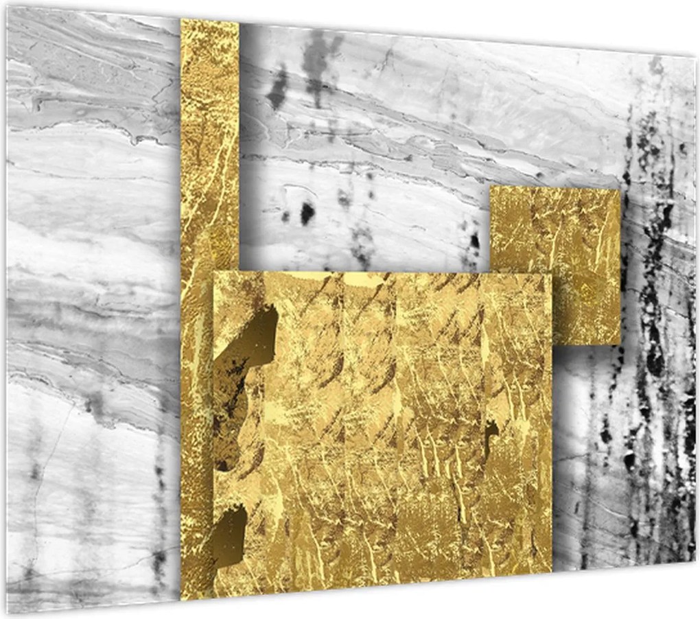 Obraz - Złote kwadraty N⁰1 (70x50 cm)