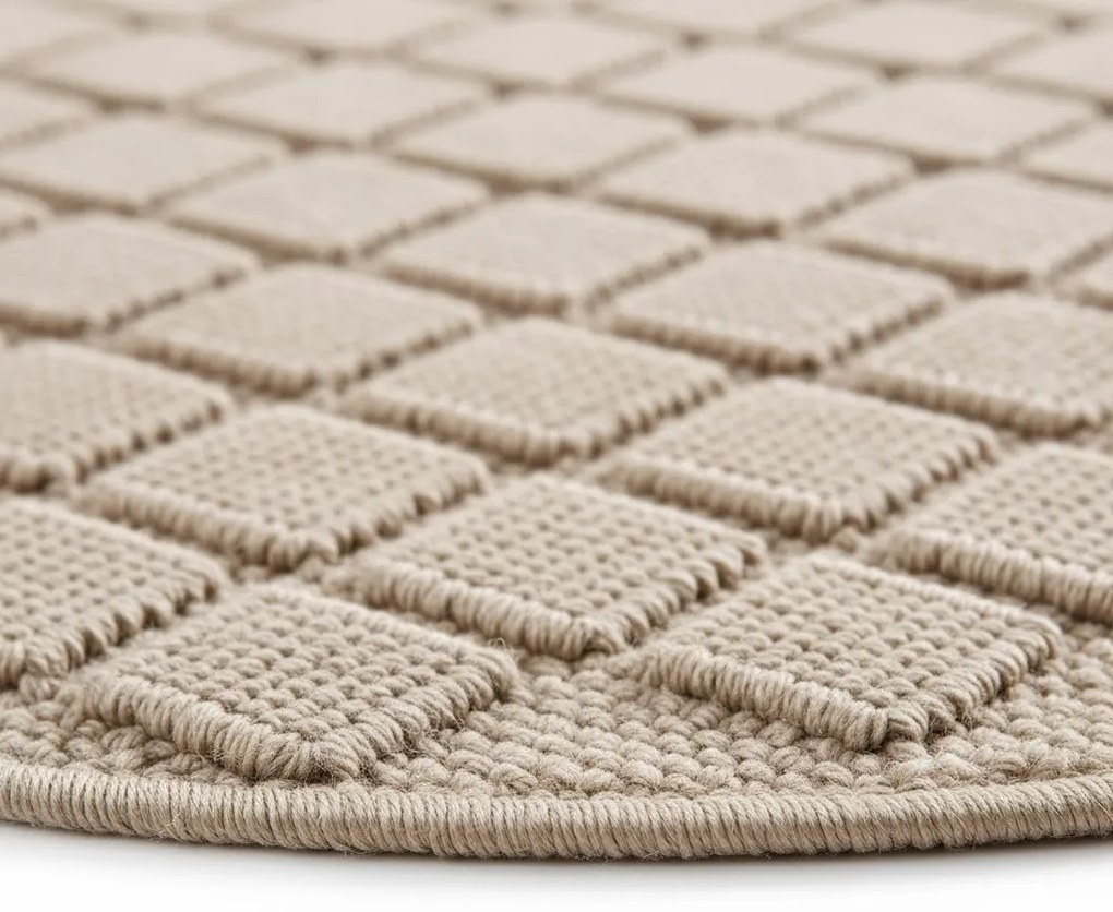 Dywan nowoczesny 3D Helix beżowy 120 cm x 120 cm koło