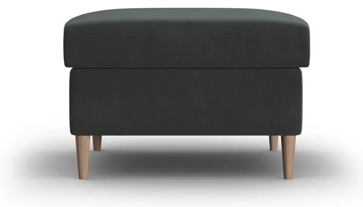 Ciemnoszary aksamitny podnóżek Kyoto – Cosmopolitan Design
