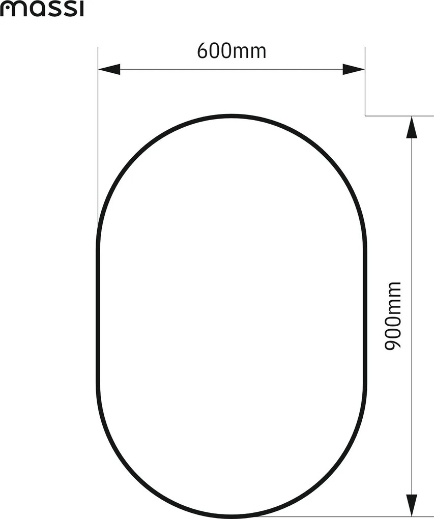 Lustro owalne podświetlane symetryczne bezramowe PLATAN LED | Różne rozmiary | Różne kolory szkła : Kolor tafli szkła - Brąz, Rozmiar - 60 x 90 cm