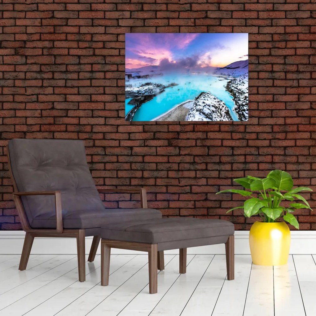 Obraz - Błękitna laguna na Islandii (70x50 cm)
