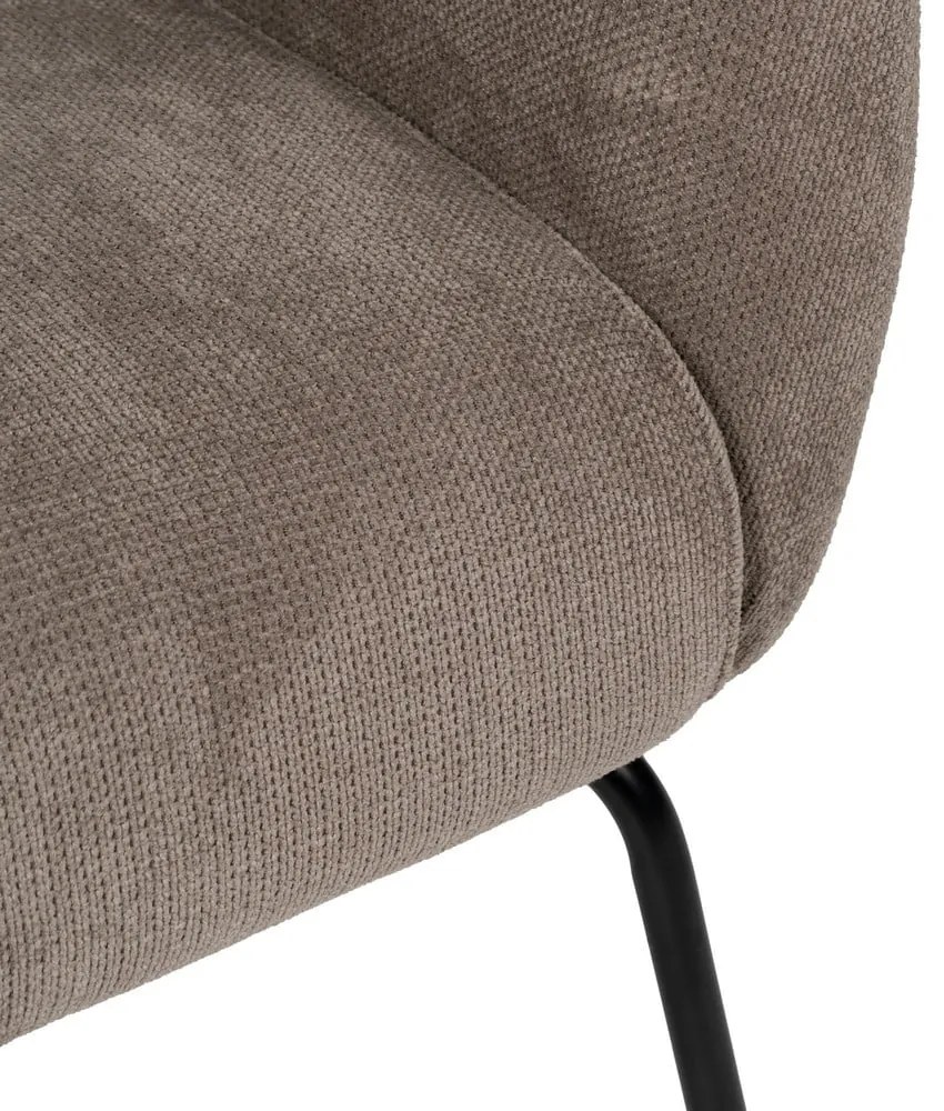 Szarobrązowy fotel z tkaniny szenilowej Classic – Ixia