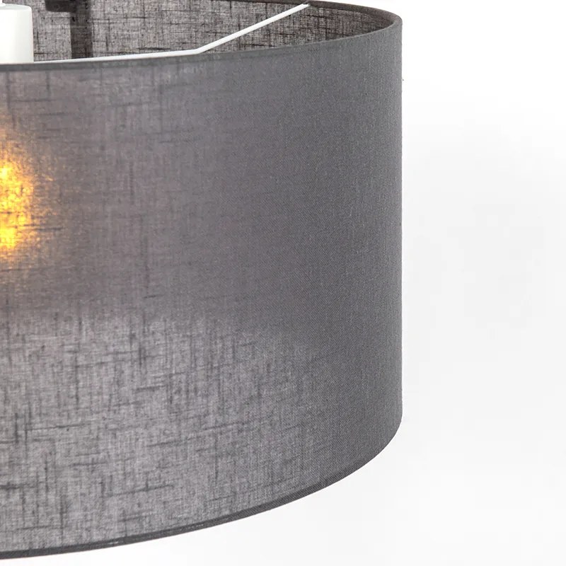 Rustykalna lampa wisząca biała z szarym kloszem 50 cm - Combi 1 Nowoczesny Oswietlenie wewnetrzne