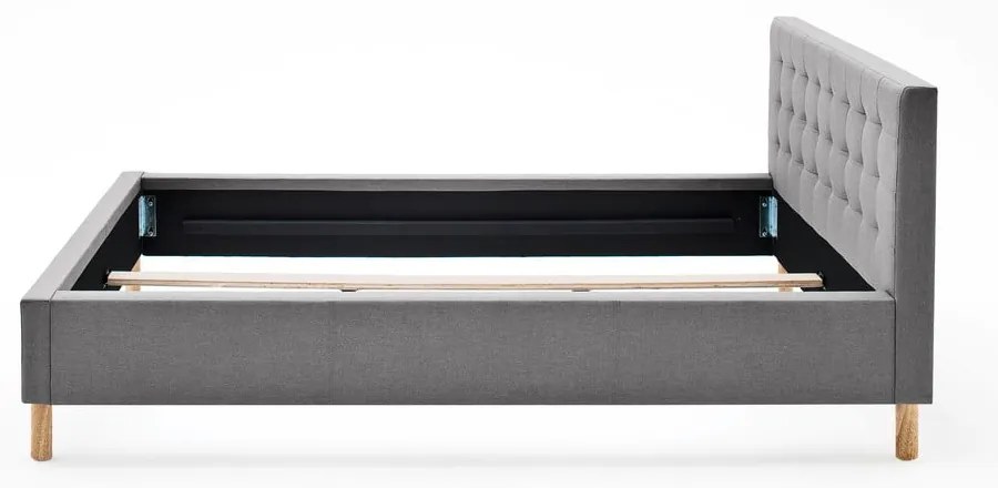 Jasnoszare tapicerowane łóżko jednoosobowe bez stelaża 120x200 cm Malin – Meise Möbel