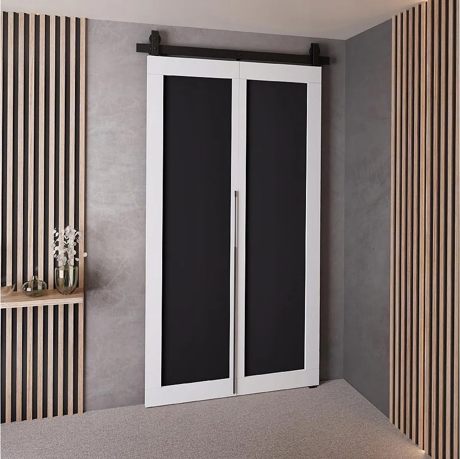 Drzwi Przesuwne QUDIO M1 Biały + Czarny 90