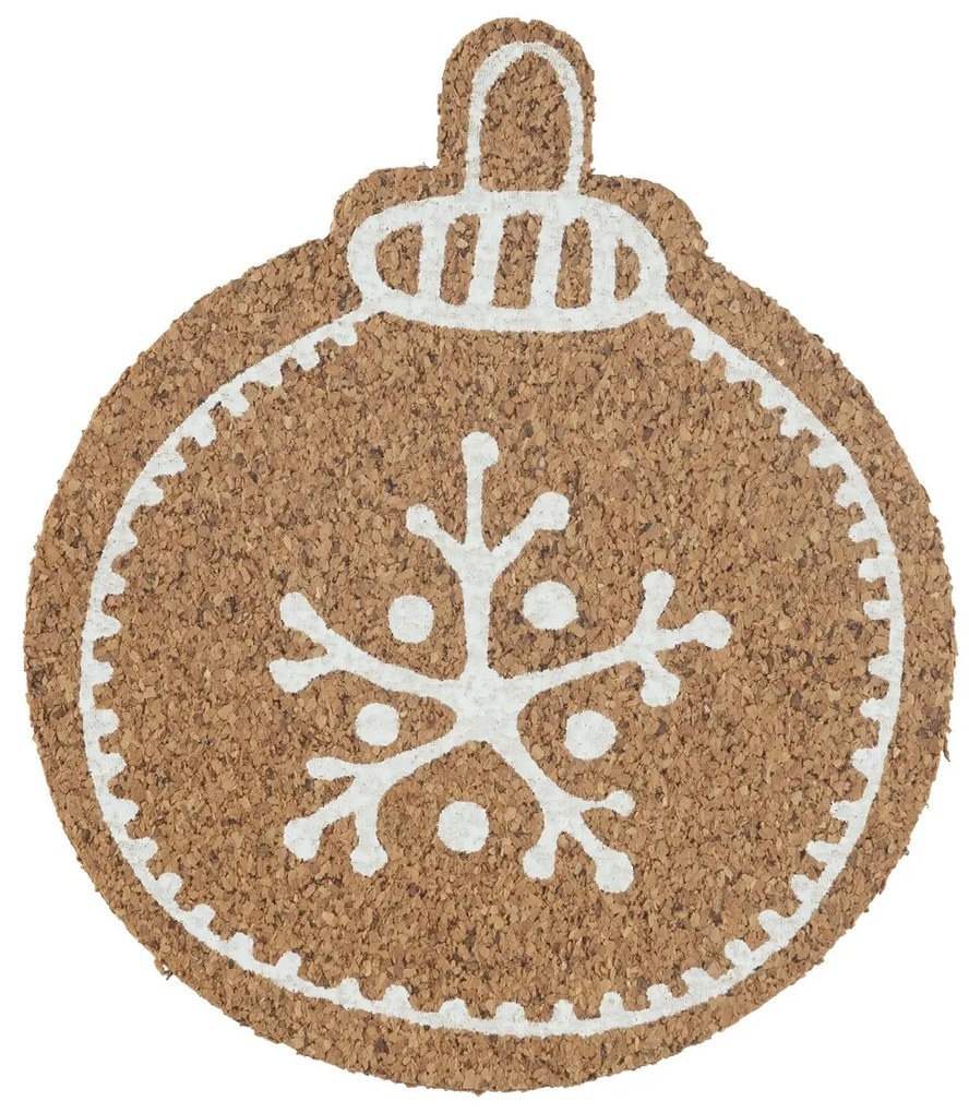 Altom Podkładka korkowa pod kubek Christmas tree bauble 10,7 x 10 x 0,3 cm, zestaw 6 szt.