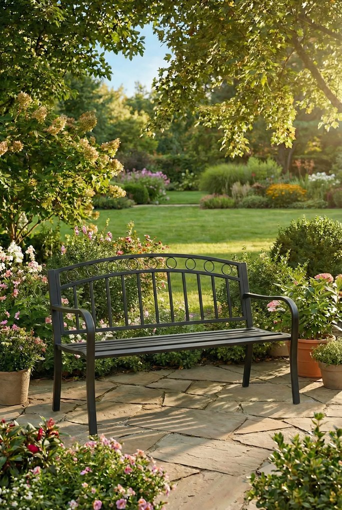 Ławka ogrodowa z okuciem w koła D5-S71