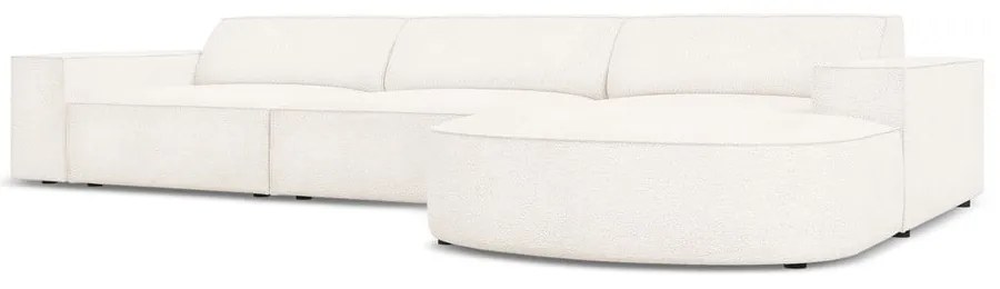 Beżowy narożnik (prawostronny) z materiału bouclé Jodie – Micadoni Home