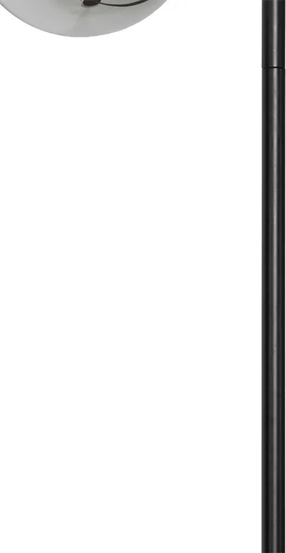 Lampa stojąca w stylu art deco czarna z dymionym szkłem 2-światła - Pallon