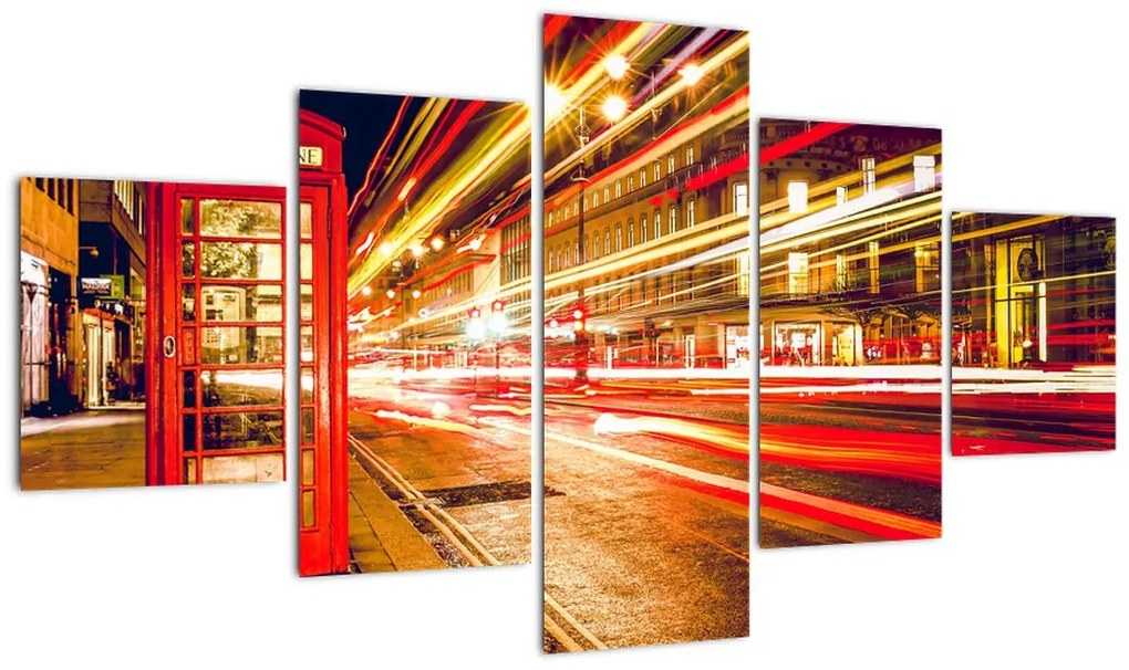 Obraz czerwonej budki telefonicznej w Londynie (125x70 cm)