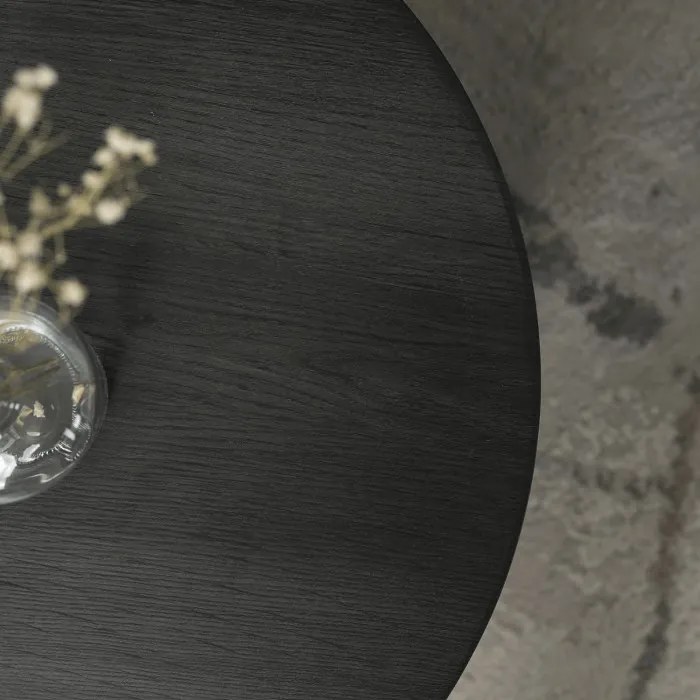 Zestaw Stolików Kawowych LEILA 38 cm/48 cm Czarny Loft