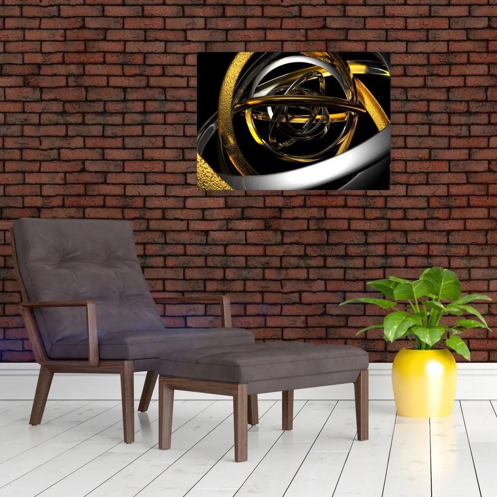 Obraz na szkle nowoczesnej abstrakcji (70x50 cm)